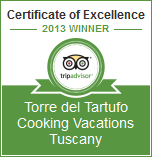 Winner: Certificate of Excellence 2013 | Torre del Tartufo Cooking Vacations Tuscany